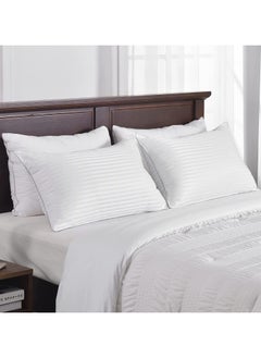 DubaiGallery 3-Piece Duvet Insert Quilted Plain Double Size with 2 Pillow Cotton White 220*260CM  - Image 3