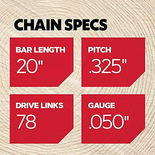 Oregon H78 ControlCut Chainsaw Chain for 20-Inch Bar – 78 Drive Links, Replacement Low-Kickback Chainsaw Blade, .050" Gauge, .325" Pitch, fits Echo, Poulan, Ryobi & Husqvarna Models (H78) - Image 3