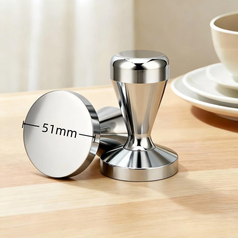 CozyNook 51mm Espresso Tamper – Stainless Steel Coffee Tamper with Flat Base, Heavy Duty Barista Tamper for Home Espresso Machine - Image 5