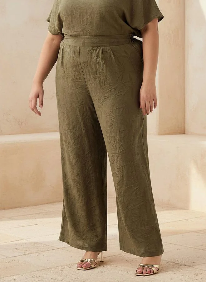 Ulla Popken Ulla Popken Floral Jacquard Pants