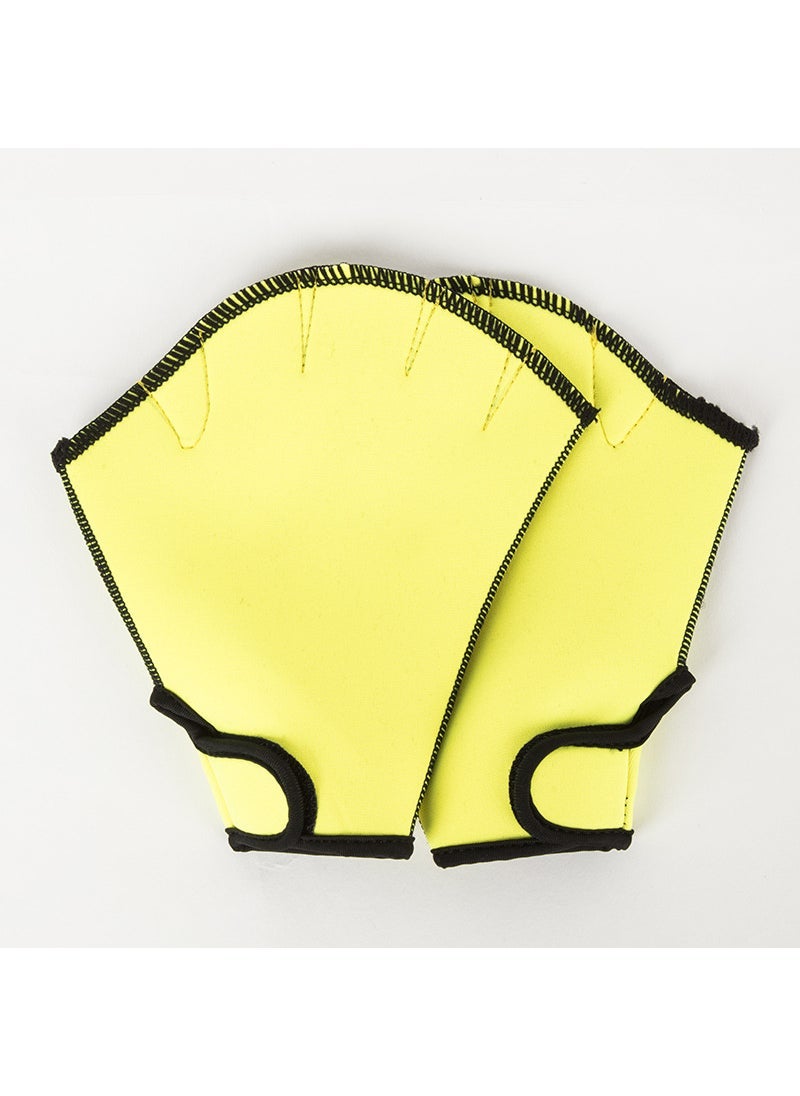 Generic Swim Gloves Webbed Paddles Training Gear Yellow 