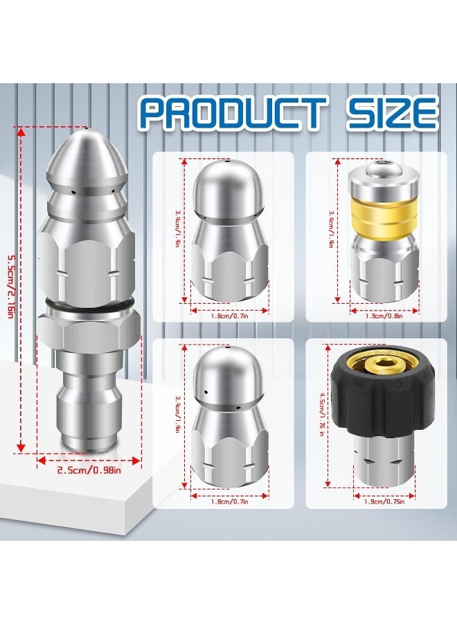 Fanovo 7 Pcs Sewer Jet Nozzle Kit  - Image 2