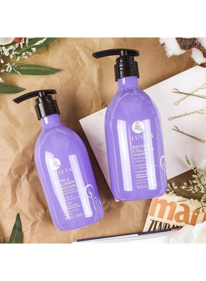Biotin & Collagen Shampoo Conditioner Set,Thicking Shampoo for Hair Loss & Fast Hair Growth, Sulfate & Paraben Free, Keratin & Color Safe, 2×16.9oz