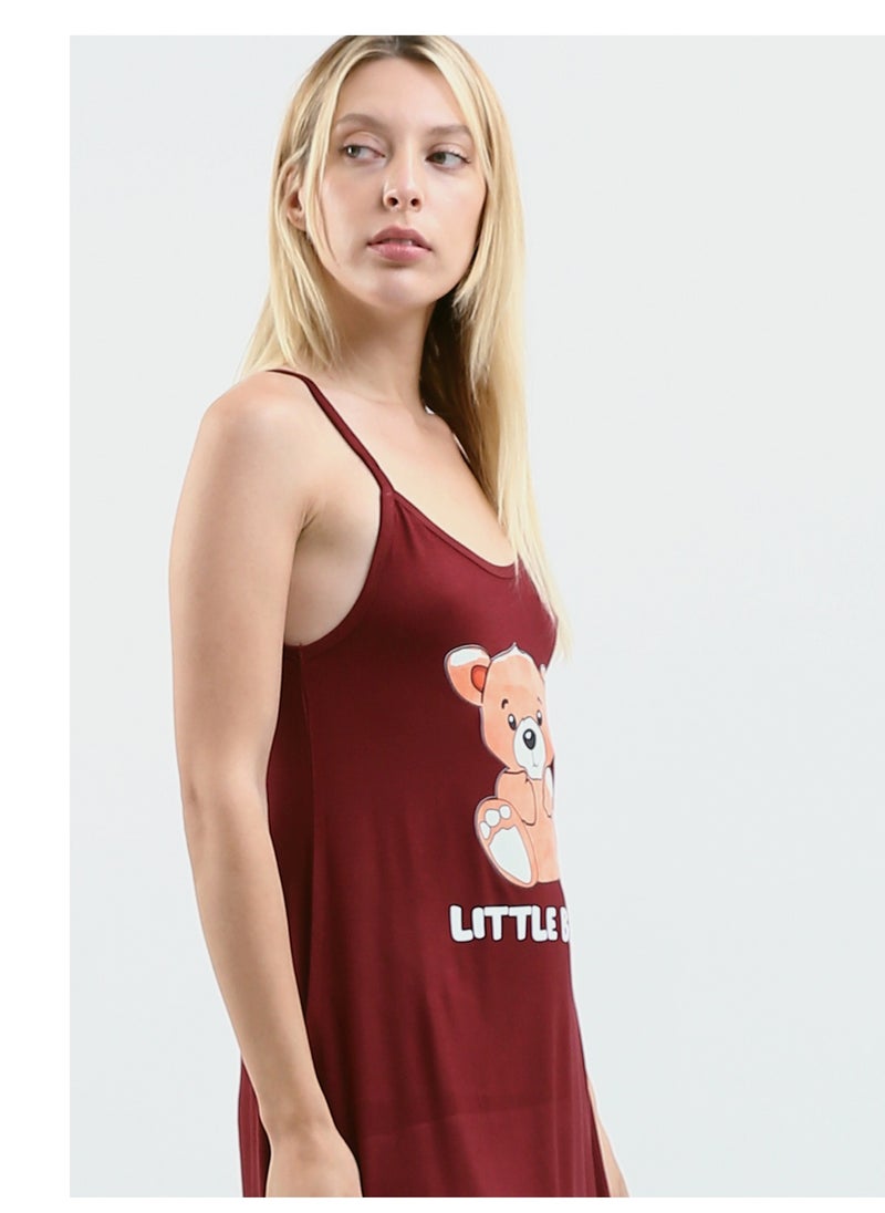 Mesery - Sleep Shirt Cotton Thin Strap - Printed - Image 1
