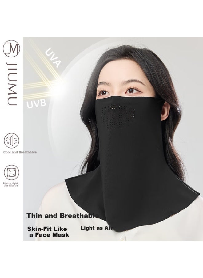 Jiumu Ice Silk Sunscreen Face Mask Women'S Summer Uv Protection Sunshade Veil Driving Neck Protection Breathable Full Face Mask