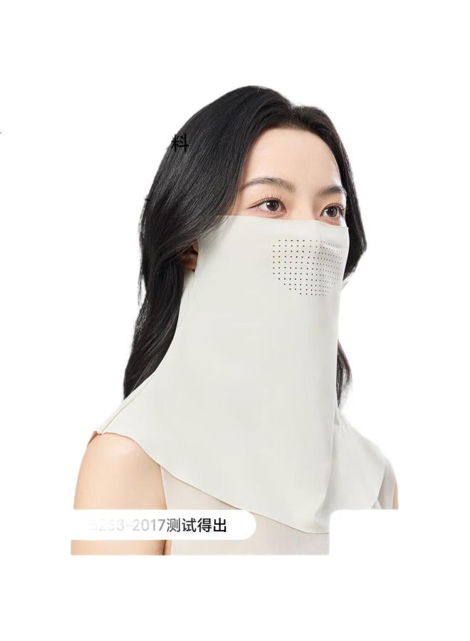 Jiumu Ice Silk Sunscreen Face Mask Women'S Summer Uv Protection Sunshade Veil Driving Neck Protection Breathable Full Face Mask