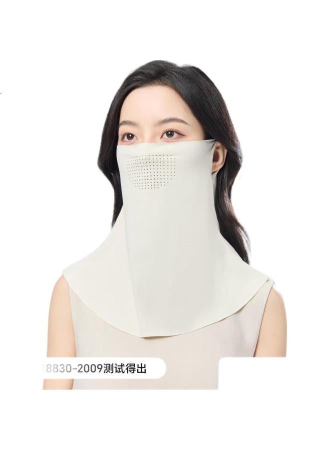 Jiumu Ice Silk Sunscreen Face Mask Women'S Summer Uv Protection Sunshade Veil Driving Neck Protection Breathable Full Face Mask