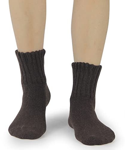 BenSorts Women Warm Solid Socks Thick Ladies Warm Cozy Crew Socks for Female Dark Light Brown Beige 3 Pairs Pack - Image 5