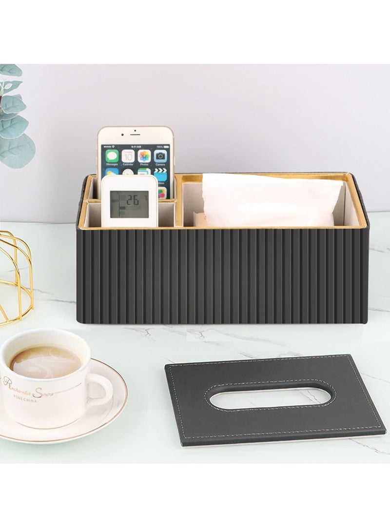 Reko Leather Tissue Box Cover Holder Multifunctional Napkin Holder Facial Tissue Case Napkin Dispenser  - Image 4