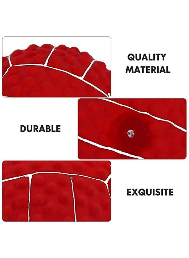 لعبة الكرة التفاعلية للحيوانات الأليفة - ألعاب مضغ من المطاط الطبيعي مع صوت صرير مدمج | كرة عائمة للعب في الماء للكلاب الصغيرة والمتوسطة الحجم (برتقالية). - Image 4