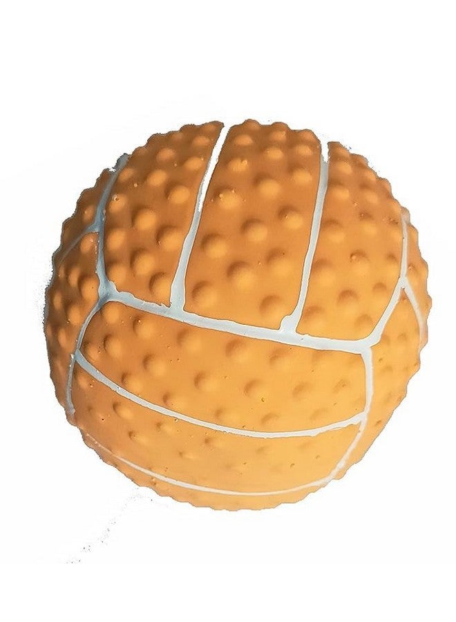 لعبة الكرة التفاعلية للحيوانات الأليفة - ألعاب مضغ من المطاط الطبيعي مع صوت صرير مدمج | كرة عائمة للعب في الماء للكلاب الصغيرة والمتوسطة الحجم (برتقالية). - Image 1