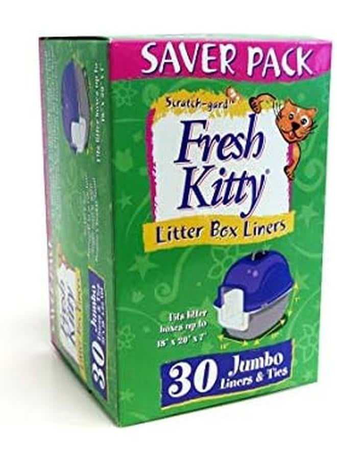Generic - Super Thick Durable Easy Clean Up Jumbo Scented Litter Pan Box Liners Bags With Ties For Pet Cats 30 Ct - Image 1