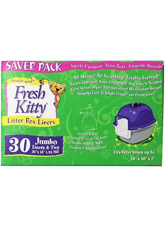 Generic - Super Thick Durable Easy Clean Up Jumbo Scented Litter Pan Box Liners Bags With Ties For Pet Cats 30 Ct - Image 1