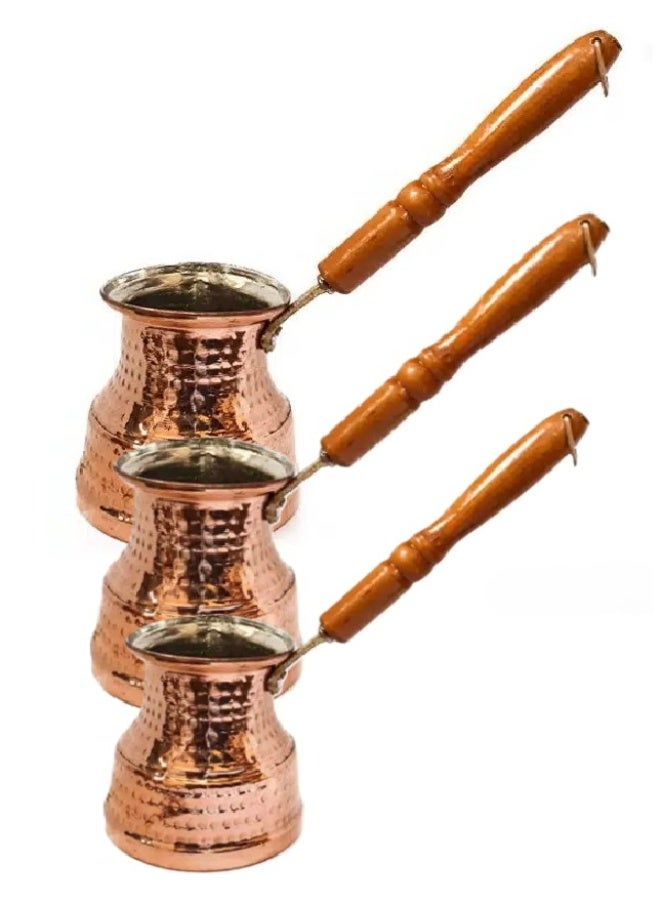 Elegant Home Set of 3 Pot Turkish Coffee 120 Ml/180 Ml/240 Ml - Image 1