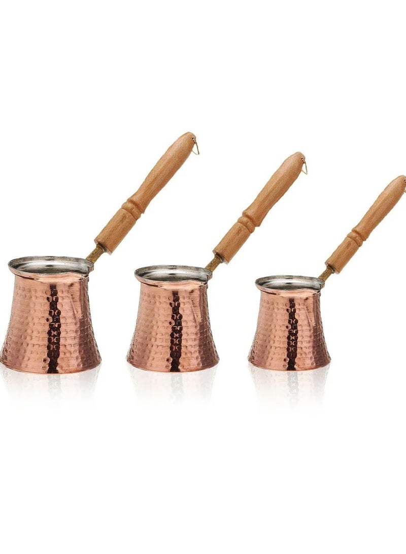 Elegant Home Set of 3 Pot Turkish Coffee 120 Ml/180 Ml/240 Ml - Image 1