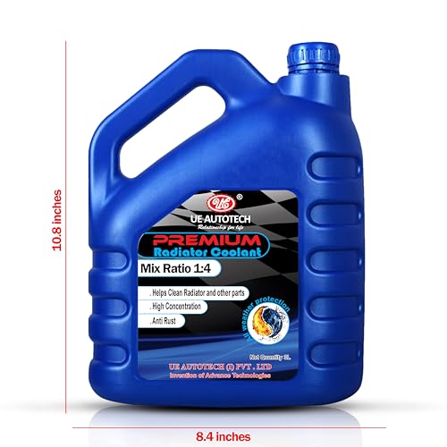 UE Autotech Premium Radiator Car Coolant - Heat Dissipation and Absorption Cooling Systems for Petrol, Diesel, and CNG Vehicles - Heavy-Duty Coolants, 3 Liter (Blue Mix Ratio 1:4) - Image 5