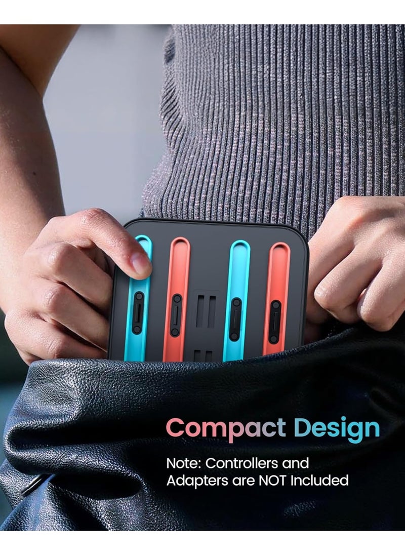 Charging Dock for Nintendo Switch 2 JoyCon, 4-Slot Dual-Side Magnetic Joy-Cons Charger, Patented 4-Slot Game Card Storage, 9-RGB Mode, Circuit Protection, Multiplayer Switch 2 Accessories