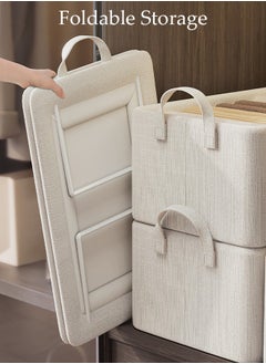 DUNISO 3pcs Wardrobe Clothes Organizer Foldable Closet Storage Organizer for Clothes Jeans Washable Closet Storage Boxes with Carrying Handles Cube Storage Bin for Home Bedroom Office  - Image 5