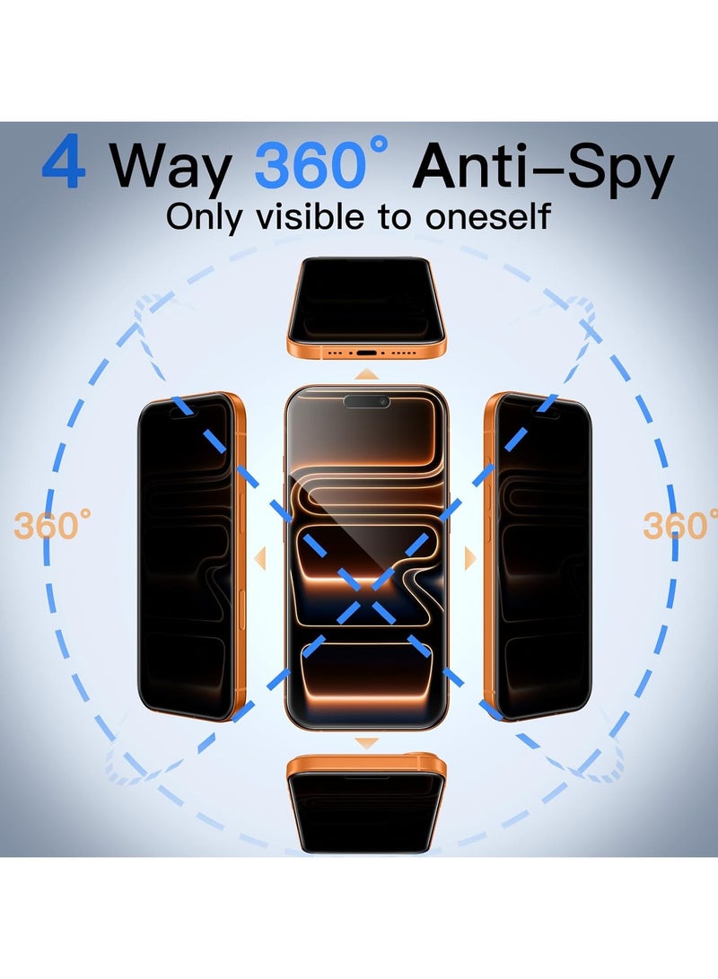 CAISLES Tempered Glass Screen Protector for iPhone 17 Pro 6.3-Inch - Ultra Clear, Scratch Resistant, and HD Clear Screen Guard(Privacy) - Image 2