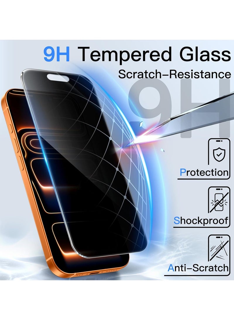 CAISLES Tempered Glass Screen Protector for iPhone 17 Pro 6.3-Inch - Ultra Clear, Scratch Resistant, and HD Clear Screen Guard(Privacy) - Image 3