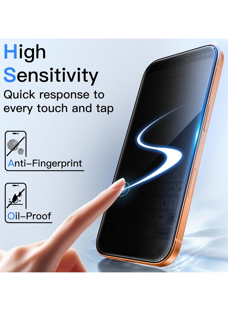 CAISLES Tempered Glass Screen Protector for iPhone 17 Pro 6.3-Inch - Ultra Clear, Scratch Resistant, and HD Clear Screen Guard(Privacy) - Image 4