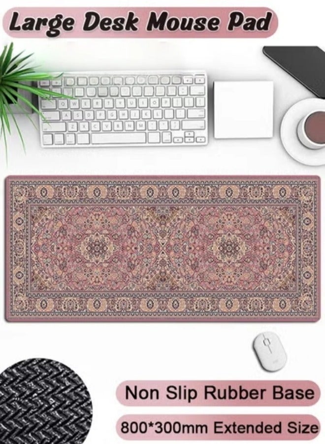Gaming Laptop Mouse Pad Gaming Mouse Pad Big Desk Pads Pc Keyboard Non-slip Thicker Supper Rubber Table Mat Mouse Pads Edges Design for Mouse and Keyboard,Gaming Home and Working Office800 x 300 x 3mm  - Image 1