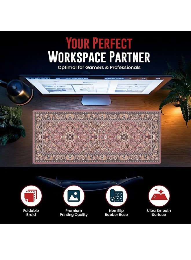 Gaming Laptop Mouse Pad Gaming Mouse Pad Big Desk Pads Pc Keyboard Non-slip Thicker Supper Rubber Table Mat Mouse Pads Edges Design for Mouse and Keyboard,Gaming Home and Working Office800 x 300 x 3mm  - Image 2