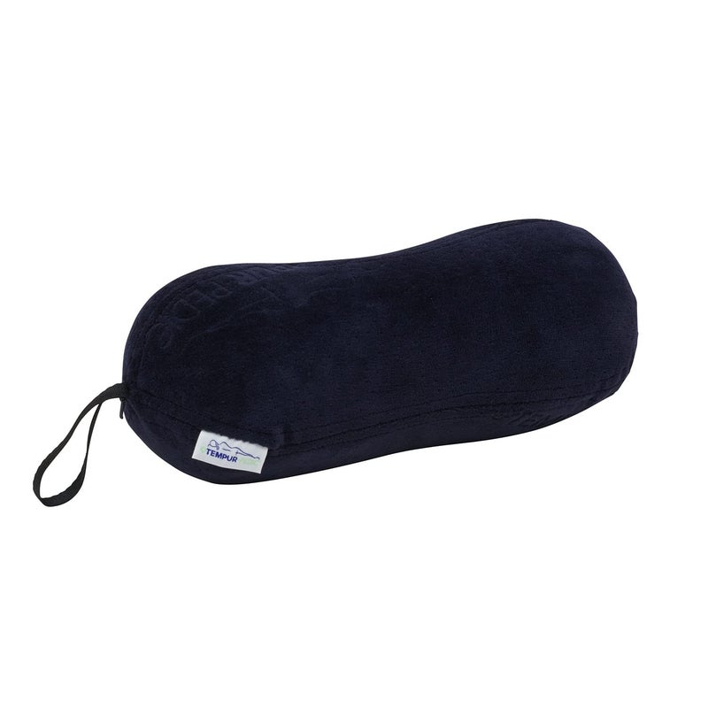 Tempur-Pedic All-Purpose Memory Foam Travel Pillow, Peanut-Shaped Lumbar Pillow for Neck and Back Pressure Relief, Navy - Image 1