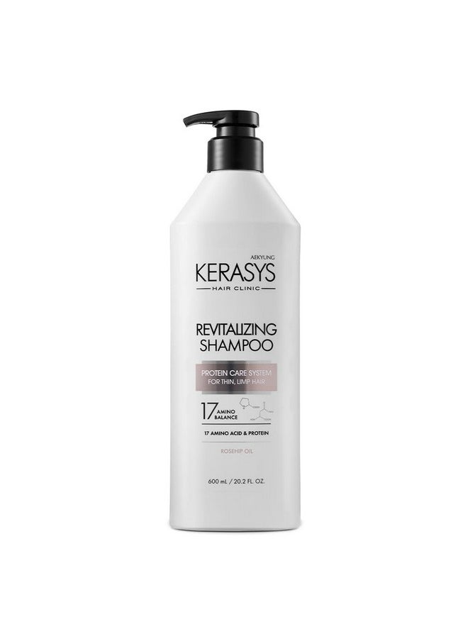 Kerasys - Hair Clinic Protein Care System For Thin Limp Hair Rosehip Oil Revitalizing 20.2 Fl Oz / 600 Ml (Shampoo 1-Pack) - Image 1
