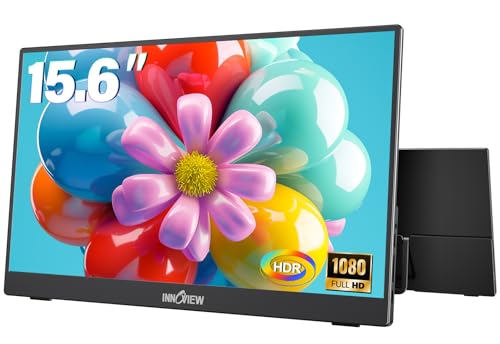 InnoView 15.6'' Portable Monitor for Laptop Built-in 90° Adjustable Stand Without Bag FHD 1080P USB-C Travel Monitors HDR IPS Portable Laptop Monitor for MacBook PC Xbox PS4/5 Switch - Image 1