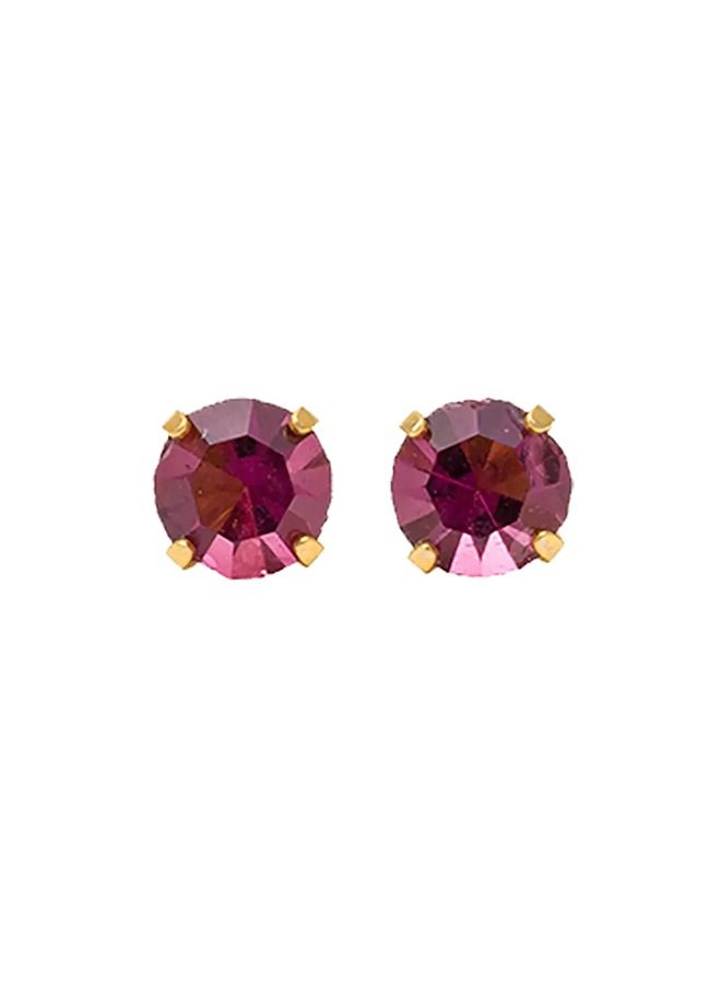 Studex 5MM February Amethyst 24K Pure Gold Plated Ear Studs - Image 1