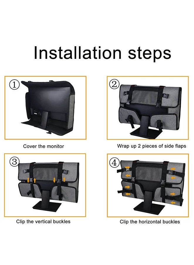 Muyixin - Carrying Case for 24in LCD Screens, Monitors, With Fleece Lining and Handle Strap - Image 1
