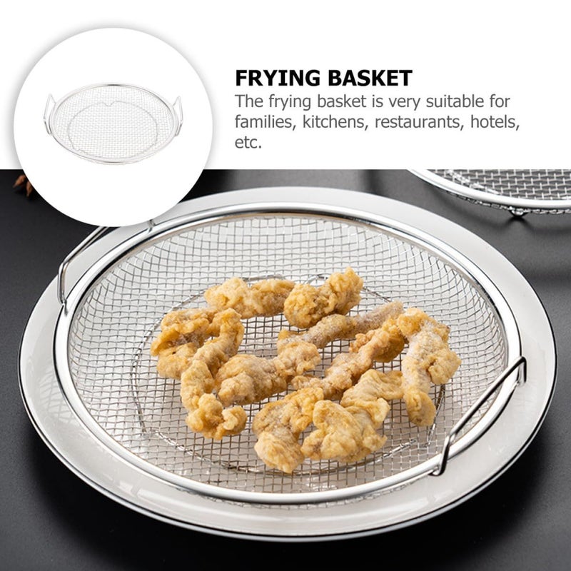 Stainless Steel Oil Draining Strainer Basket For Deep Frying With Heat Resistant Handles - Image 4