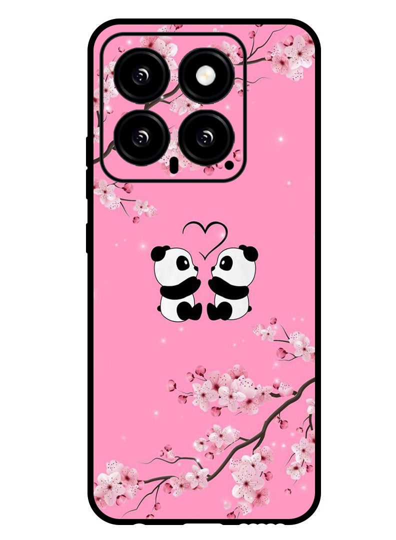 Theodor Protective Case Anti Scratch Shock Proof Bumper Cover For Xiaomi 14 Two Small Pandas - Image 1