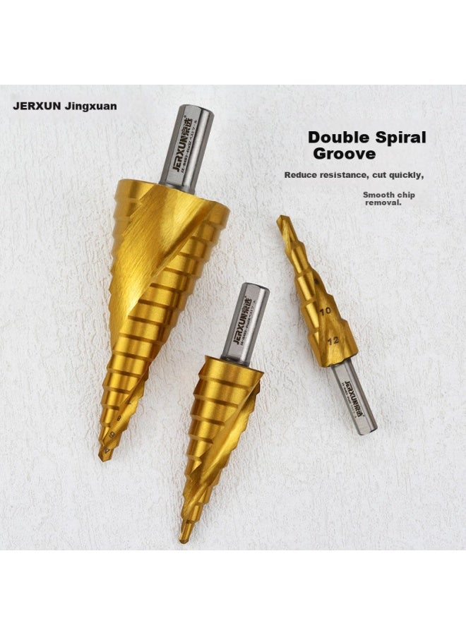 Jerxun 4-12mm Pagoda Drill Bit Stainless Steel Metal Hole Opener Woodworking Spiral Groove Electric Drill Punch Step Drill - Image 2