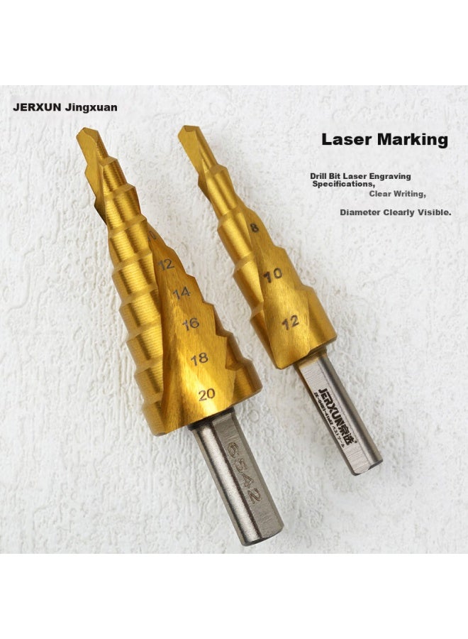 Jerxun 4-12mm Pagoda Drill Bit Stainless Steel Metal Hole Opener Woodworking Spiral Groove Electric Drill Punch Step Drill - Image 3