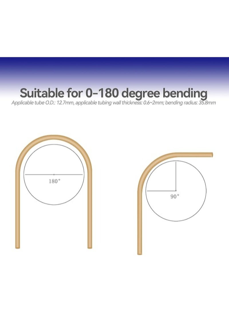 M MIAOYAN HFS(R) 1/2" outer diameter manual pipe bender, 180° bend, suitable for air conditioning refrigeration repair, can bend soft copper and aluminum pipes. - Image 2