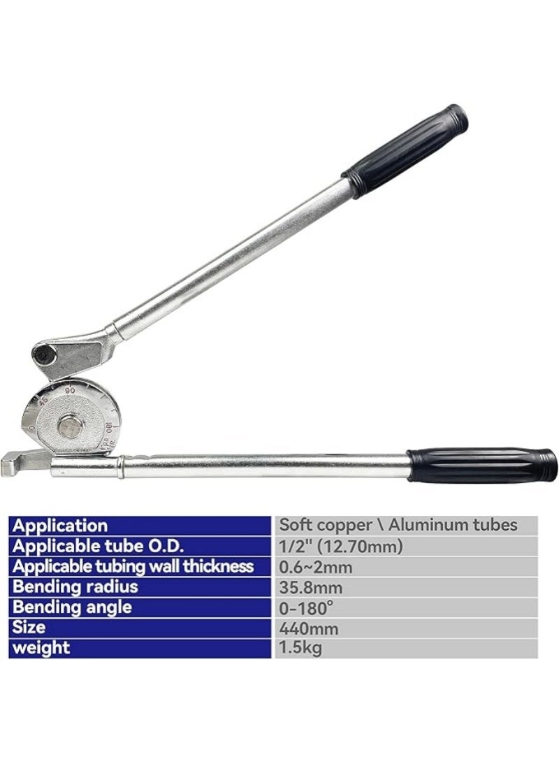 M MIAOYAN HFS(R) 1/2" outer diameter manual pipe bender, 180° bend, suitable for air conditioning refrigeration repair, can bend soft copper and aluminum pipes. - Image 5