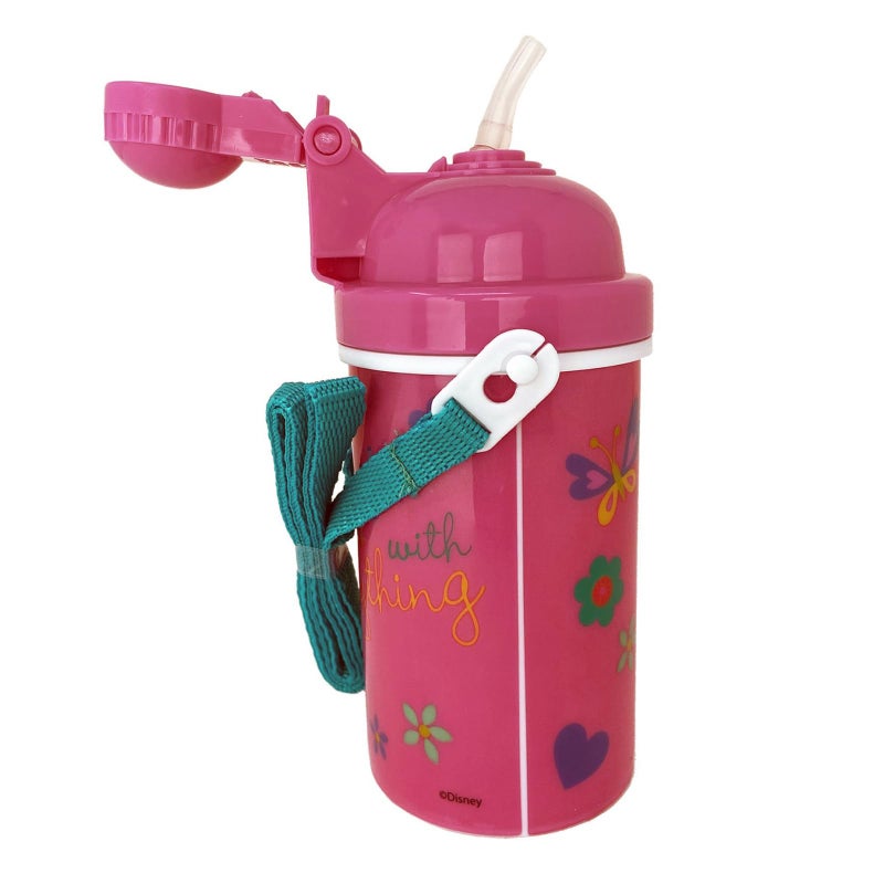 Zak Designs GRANSHOP Disney Classic Minnie Carrying Strap One Touch Water Bottles with Reusable Built in Straw - Safe Approved BPA Free, Easy to Clean (Minnie Canteen 16.9oz) - Image 5