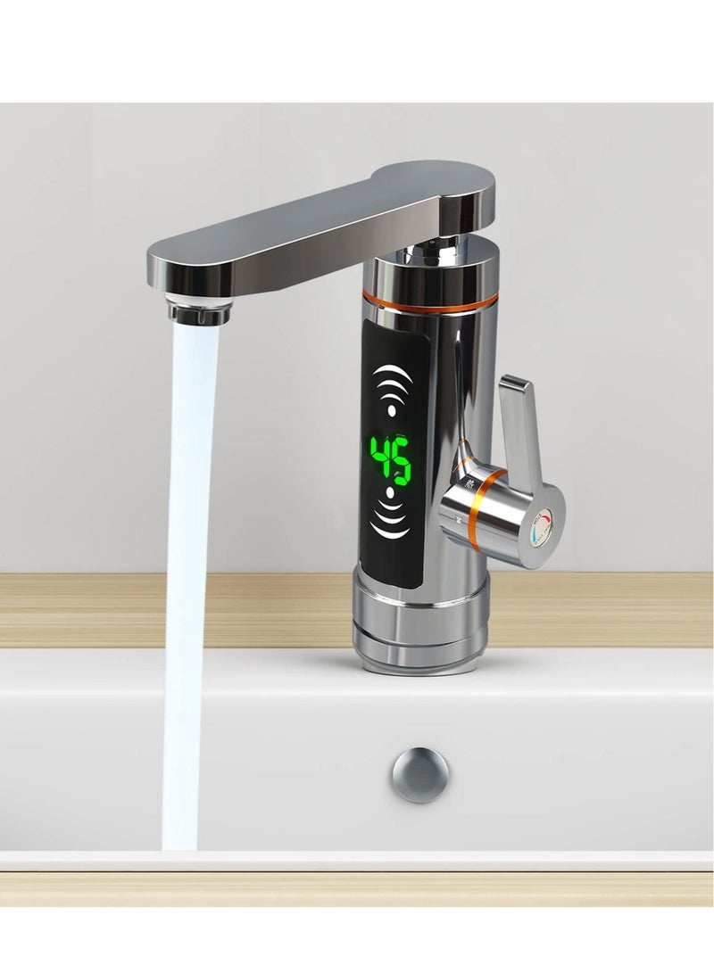 Electric Instant Heater Tap, 360° Rotatable Stainless Electric Tap with LED Digital Display, 220V Electric Instant Heater Faucet for Home Kitchens, Bathrooms, Offices (30-60℃) - Image 1