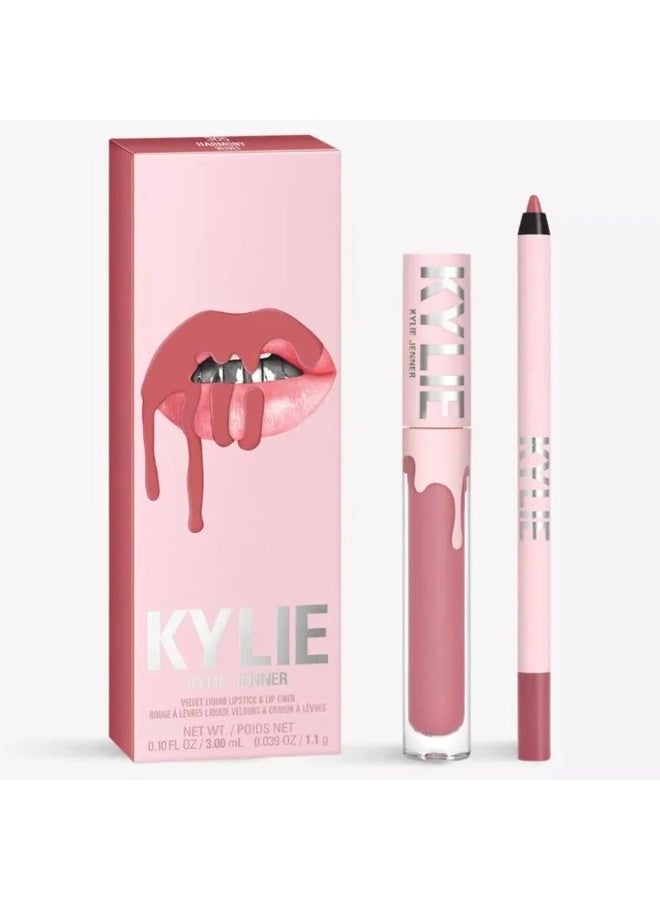 كايلي كوزماتيكس طقم Velvet Lip Kit – 305 HARMONY – مجموعة من قطعتين تضم أحمر شفاه سائل مخملي ومحدد شفاه بلمسة مطفية ناعمة وثبات طويل - Image 1