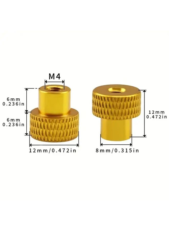 10pcs M3 Red Through Hole Knurled Step Nuts Heavy Duty Aluminum Alloy - Image 3