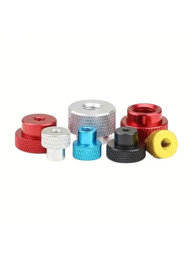10pcs M3 Red Through Hole Knurled Step Nuts Heavy Duty Aluminum Alloy - Image 1