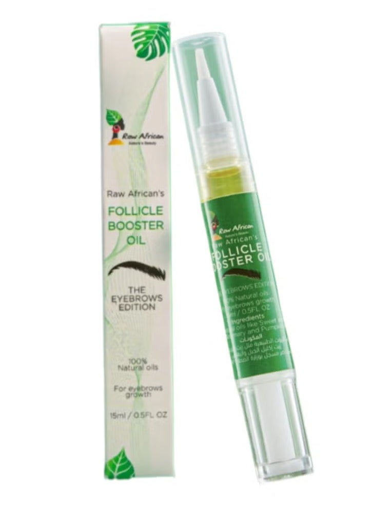 Raw African Follicle Booster Oil Promotes Growth Eyebrows Eyebrows Treatment Pure Natural Oils Prevents Hair Loss with Rosemary Sweet Almond  (15ml)  - Image 1