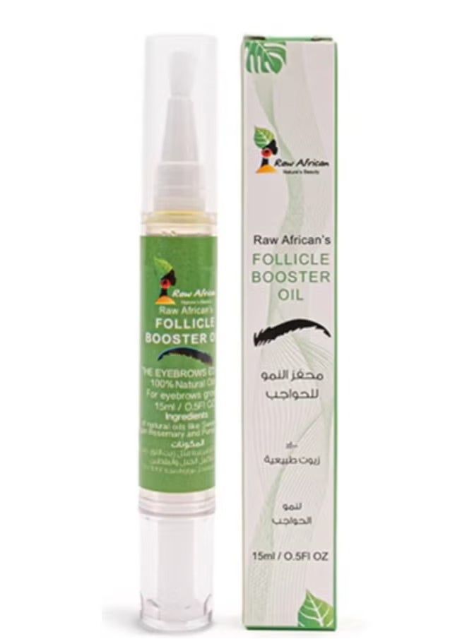 Raw African Follicle Booster Oil Promotes Growth Eyebrows Eyebrows Treatment Pure Natural Oils Prevents Hair Loss with Rosemary Sweet Almond  (15ml)  - Image 2