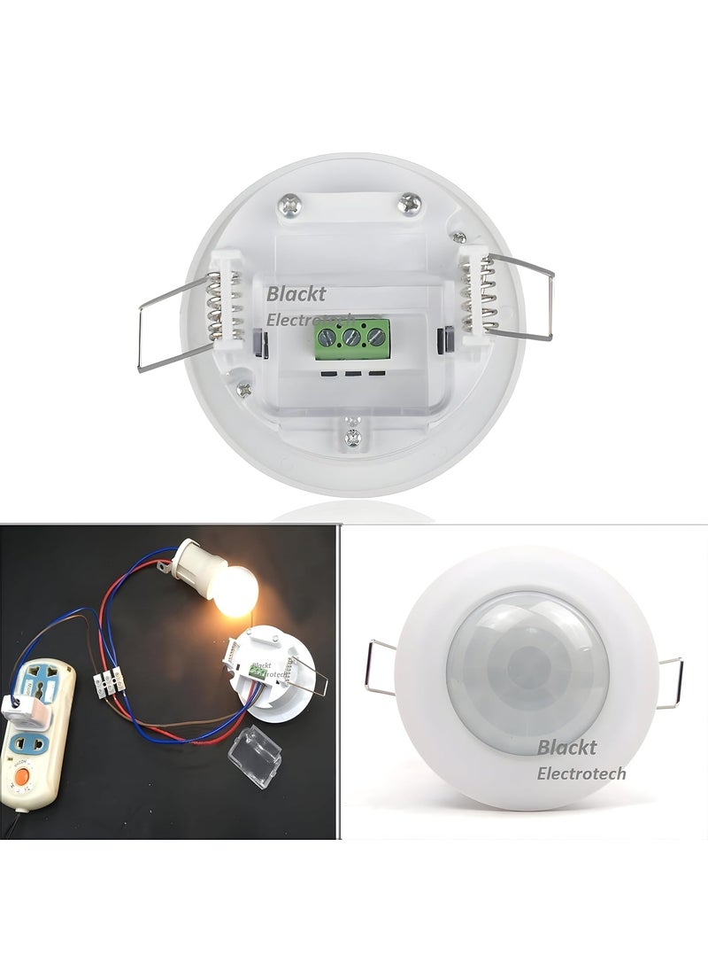 BlackT ElectroTech Blackt Electrotech BT31FC FallRecessed Ceiling Mounted Plastic Energy Saving PIR Motion Sensor Switch with Light Sensor White  - Image 2