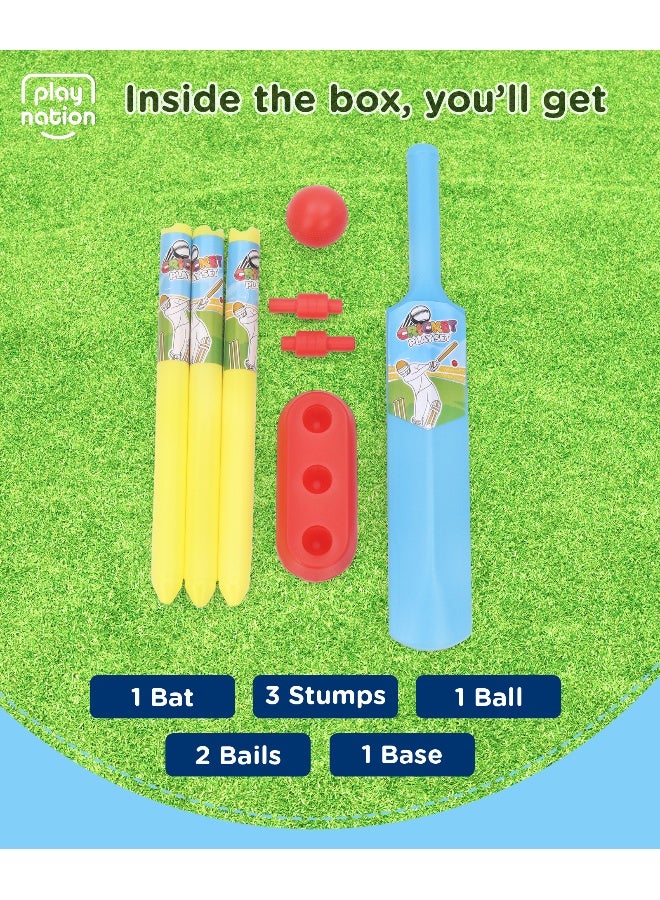 PlayNation Play Nation Junior Cricket Set, Promotes Physical Play, Develops Motor Skills, Boosts Hand Eye Coordination, 3 Years+, 8 Pieces - Yellow/Blue/Red - Image 5