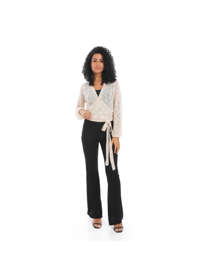 Caesar Women's wrap blouse with waist belt  - Image 1