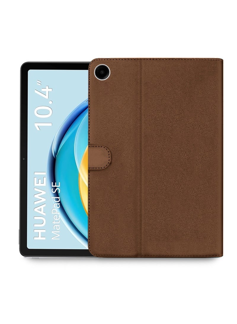OMAKER حافظة ذكية فليب جلدية عالية الجودة تغطي بالكامل مع قاعدة مغناطيسية لهواوي ميت باد SE 10.4 بوصة 2023 - بني - Image 1