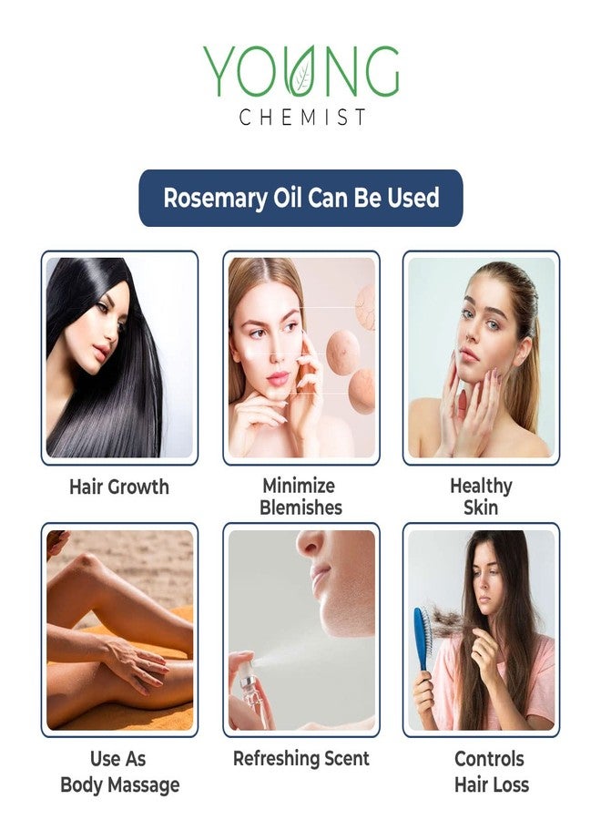 Young Chemist Rosemary Essential Oil - 30ml | Premium, Pure & Potent for Memory Boost, Hair Growth & Pain Relief | Ideal for Aromatherapy, Skin Care & Diffusing - Image 2